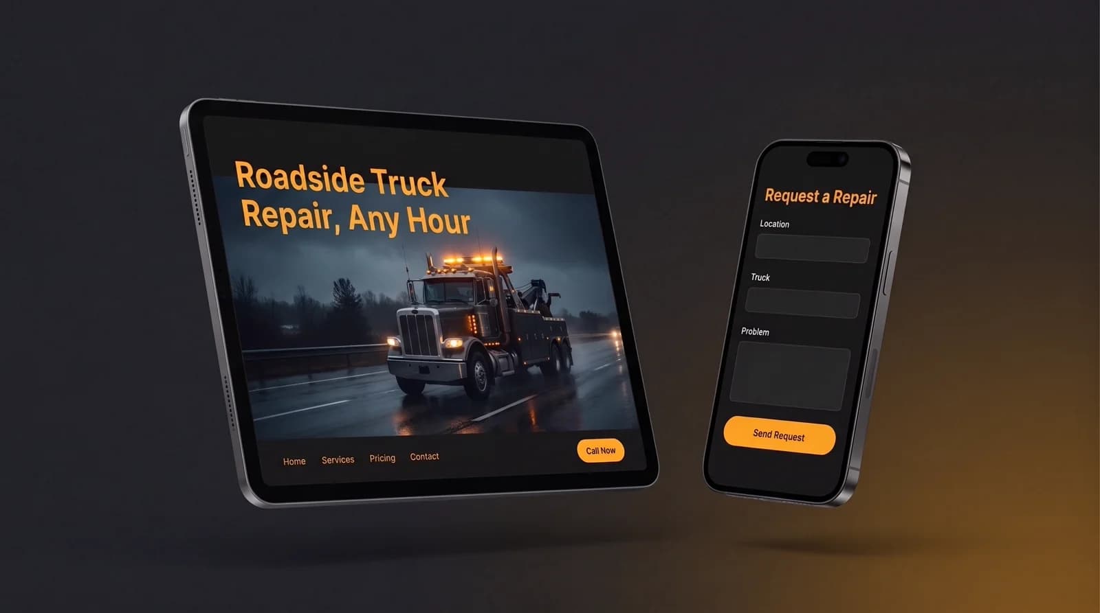Mobile Truck Repair Website