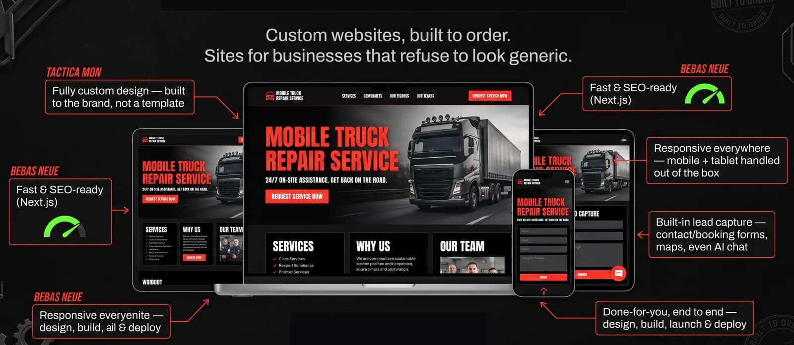 Mobile Truck Repair Website