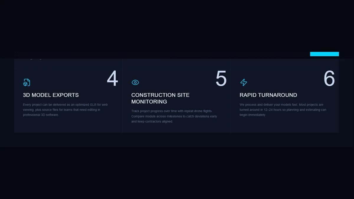Numbered services: model exports, site monitoring, rapid turnaround.