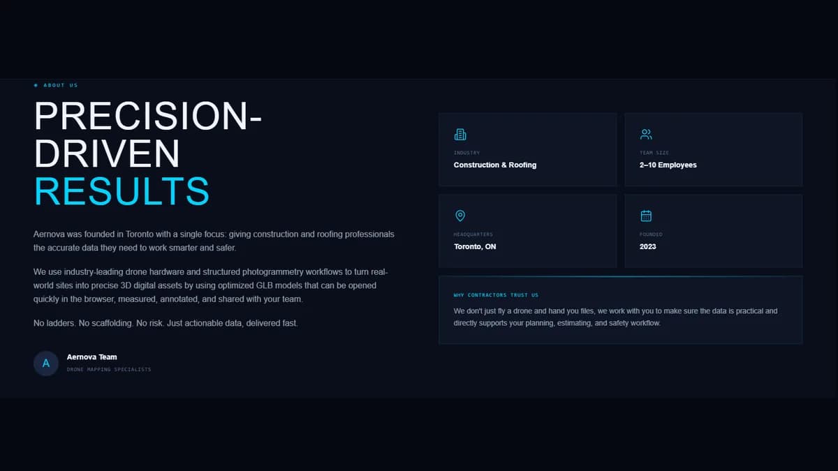 Precision-driven results: the company story in the same dark voice.