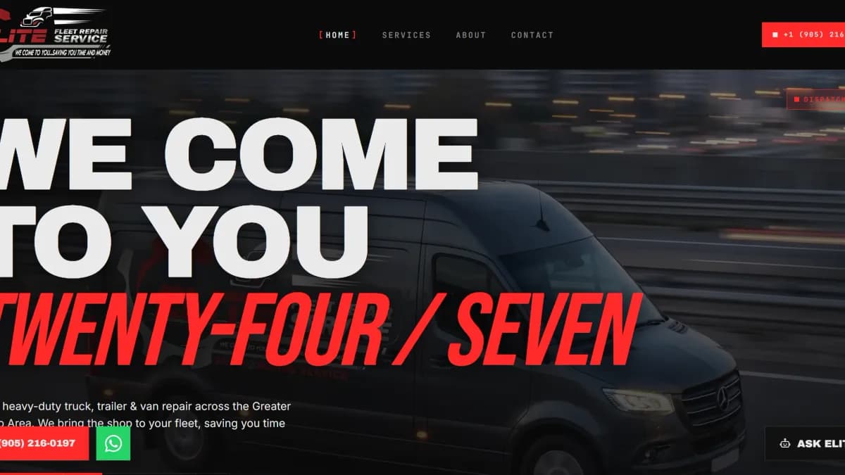 The landing: We Come To You, twenty-four seven.